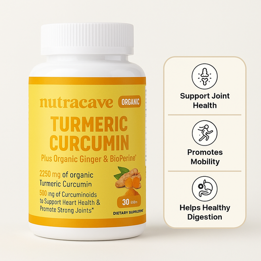 Nutracave - Organic Tumeric 3-in-1 (Curcumin + Ginger + BioPerine)